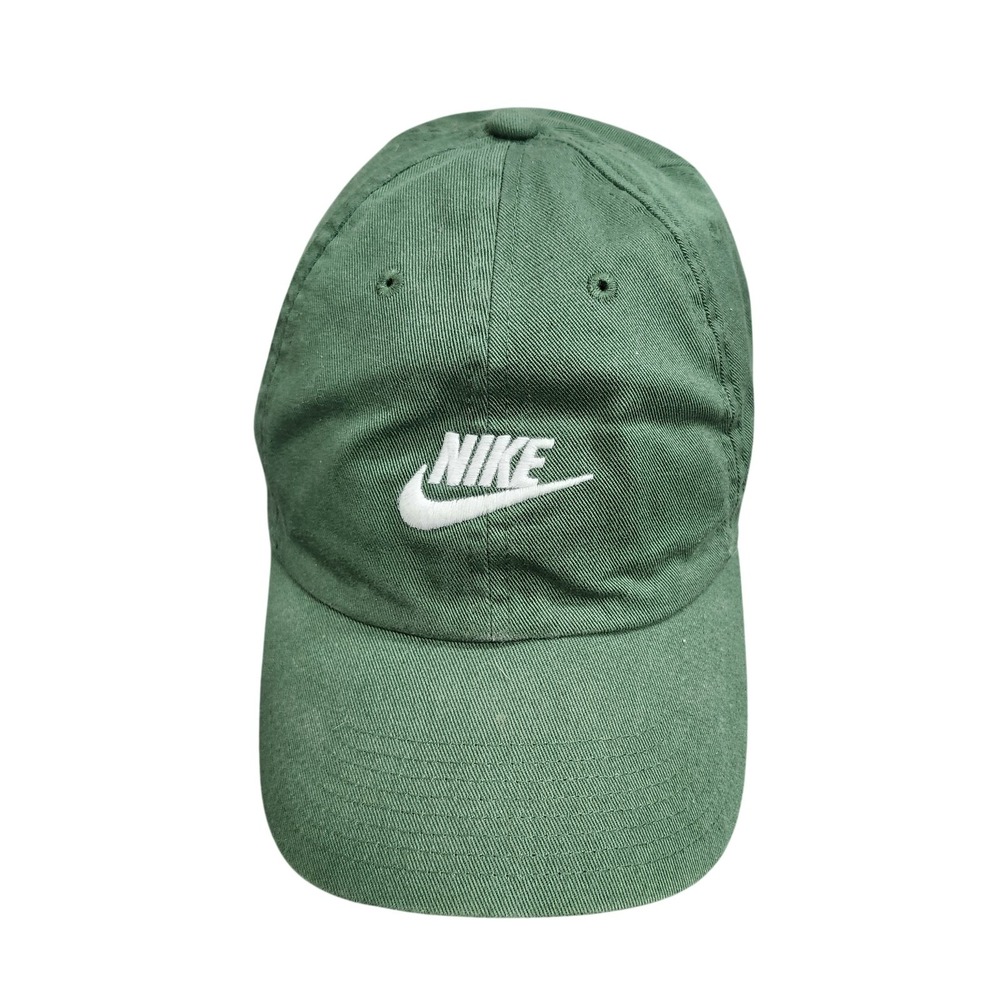 Nike Hat Cap Strap Back Mens One Size Green Heritage86 Swoosh Baseball Logo